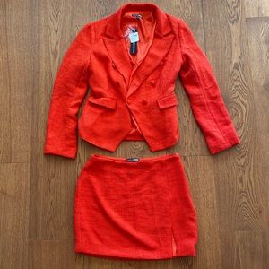 FASHIONNOVA 2 Piece Tweed Blazer & Mini Skirt